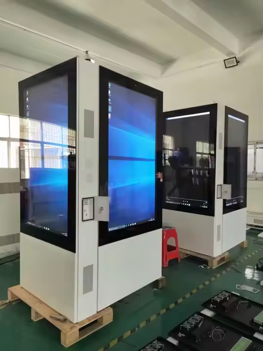 49 55 65 اینچ در فضای باز Ag Ar Glass 4K علائم دیجیتال دو طرفه با 4G